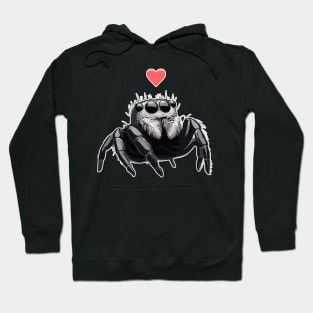 Cute jumping spider of love Hoodie